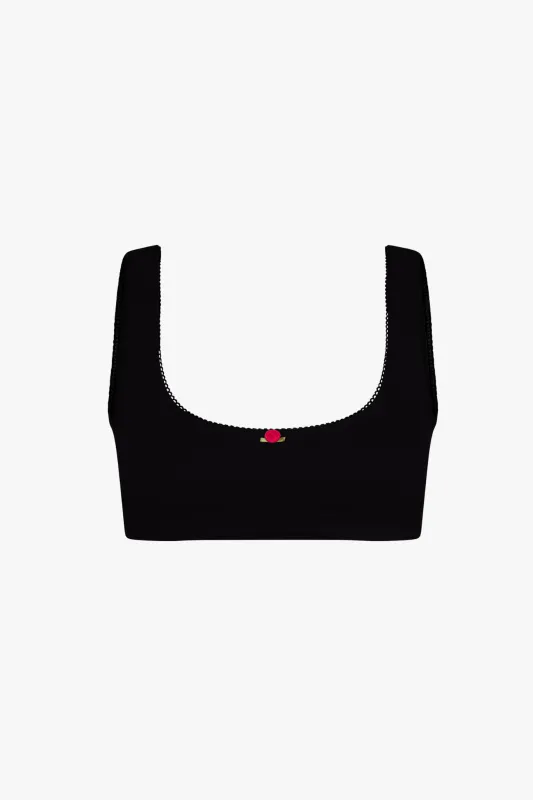 SUPPORT COTTON BRA IN ONYX made by Ratboi