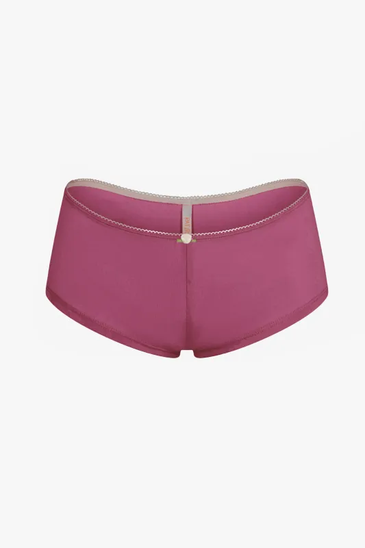 LOW RISE SHORTY BOI BRIEF IN ROSE made by Ratboi