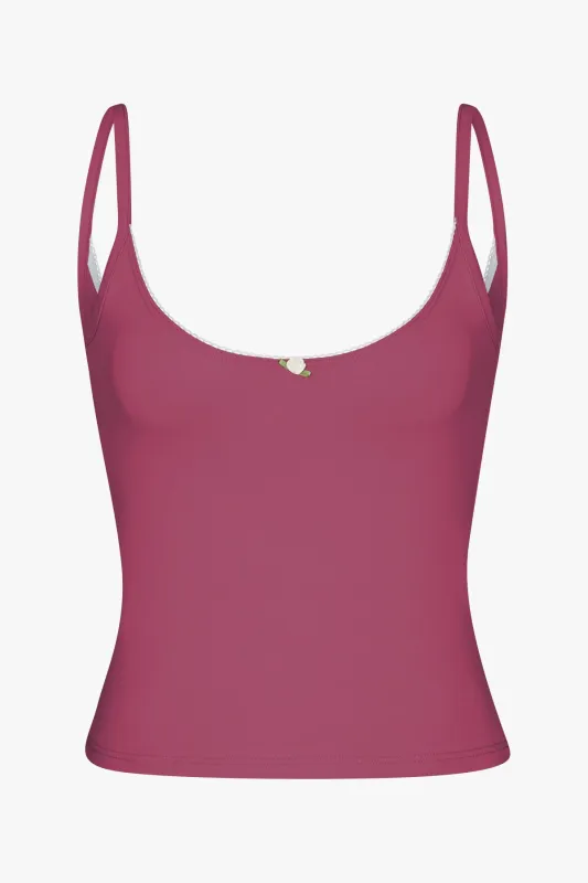 SCOOP BACK CAMI IN ROSE made by Ratboi