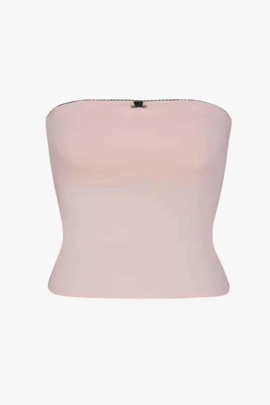 LINED CONTOUR TUBE TOP IN PETAL/ONYX made by Ratboi