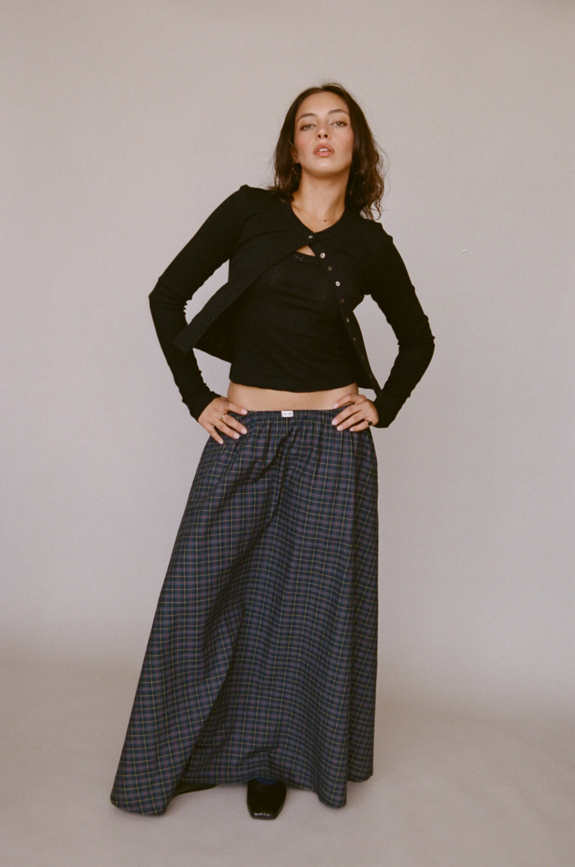 POINTELLE CARDIGAN IN ONYX sold by Ratboi product image thumbnail 3
