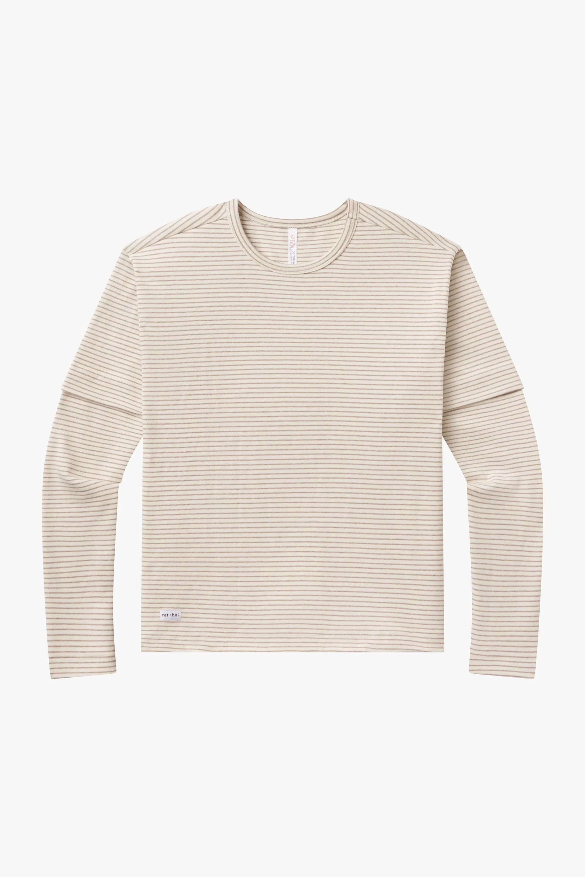 SKATE LONG SLEEVE IN ECRU STRIPE sold by Ratboi