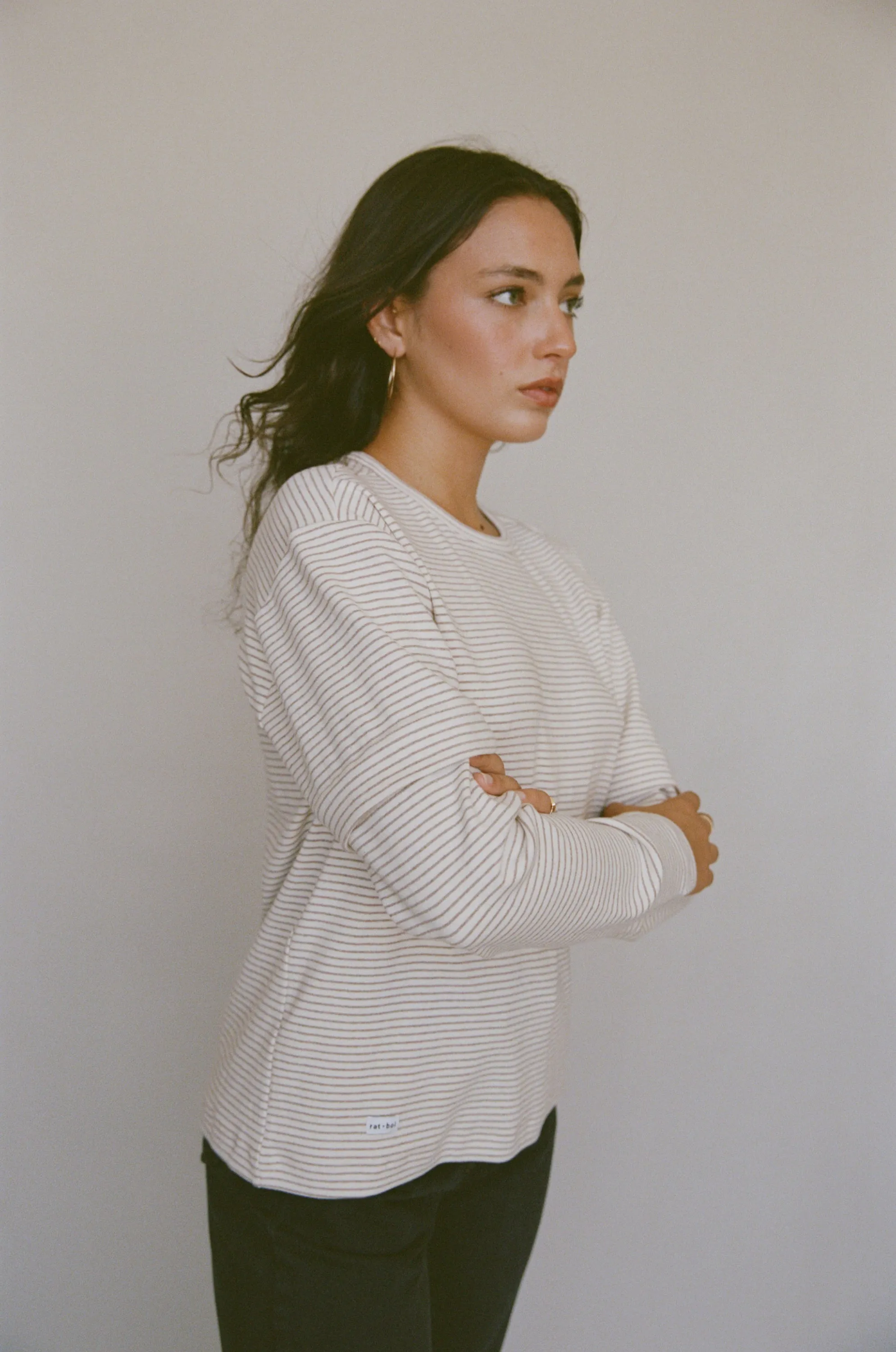SKATE LONG SLEEVE IN ECRU STRIPE sold by Ratboi product image thumbnail 5
