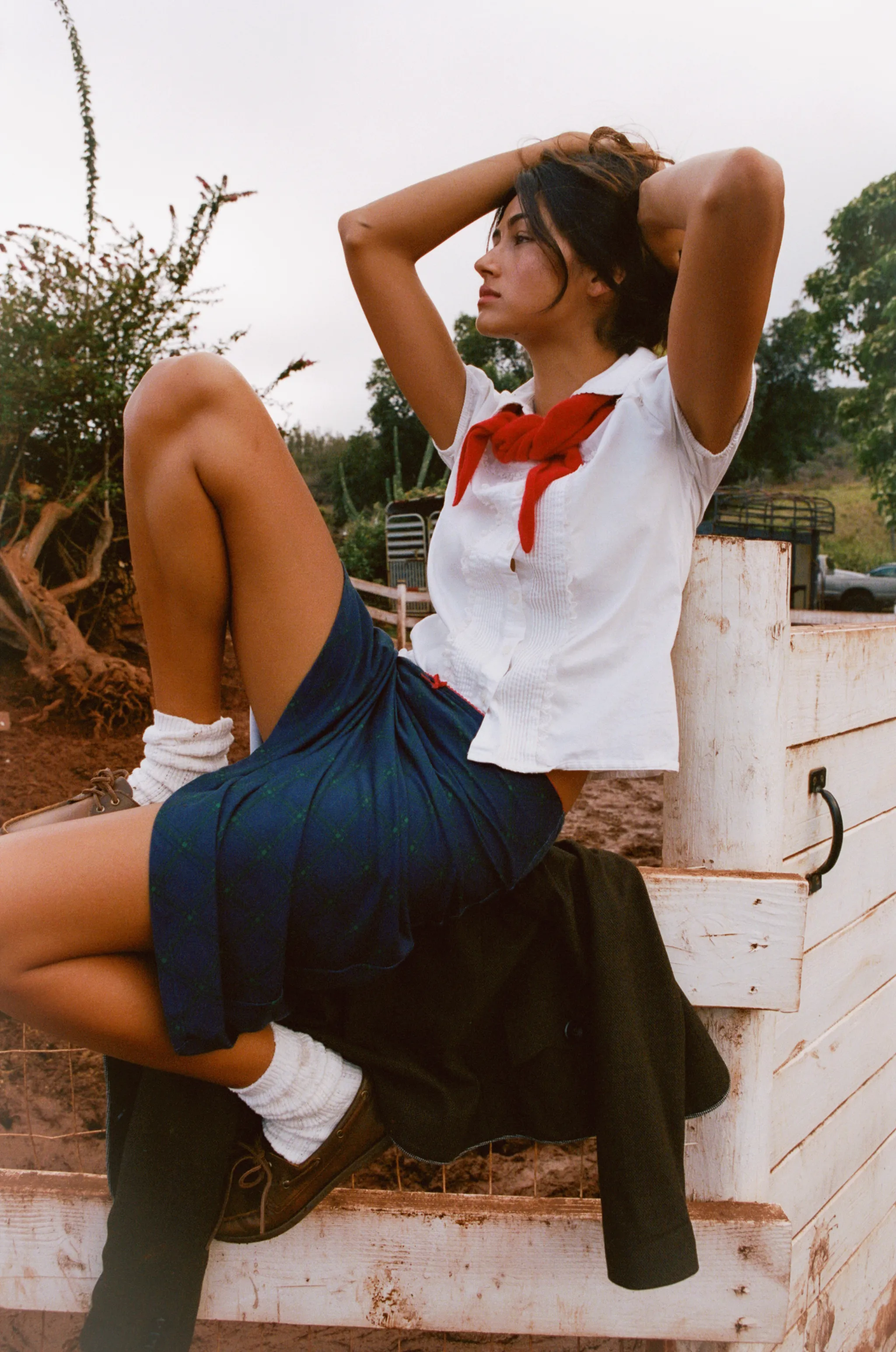 BIAS MIDI SLIP SKIRT IN OXFORD sold by Ratboi product image thumbnail 2
