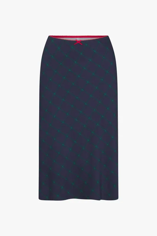 BIAS MIDI SLIP SKIRT IN OXFORD made by Ratboi