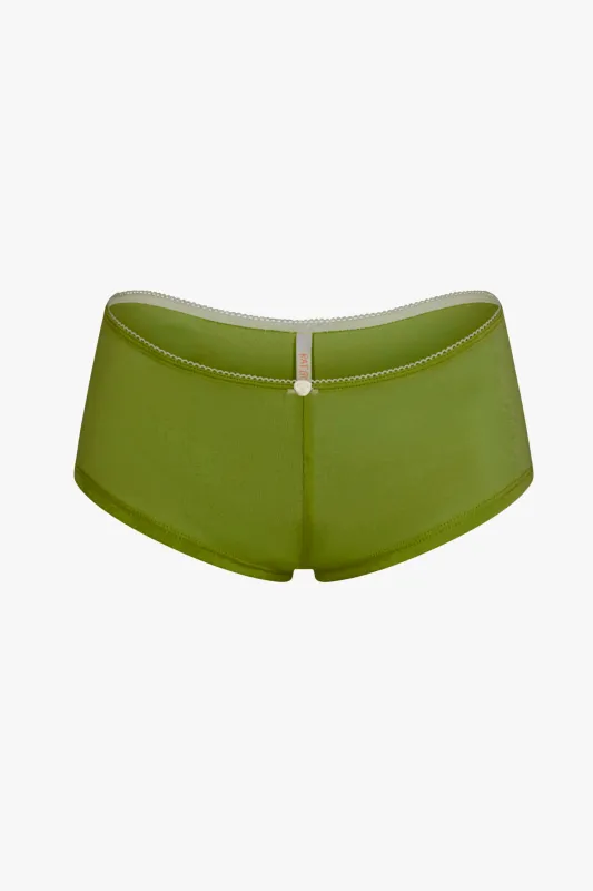 LOW RISE SHORTY BOI BRIEF IN WASABI made by Ratboi