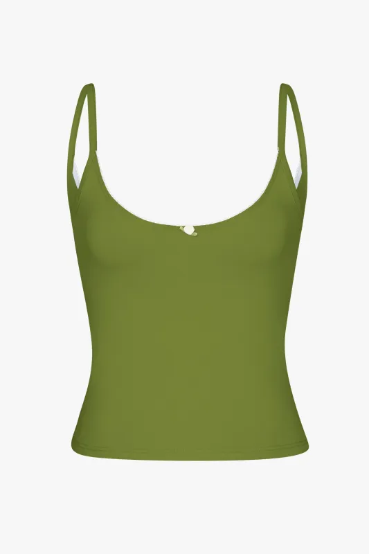 SCOOP BACK CAMI IN WASABI made by Ratboi