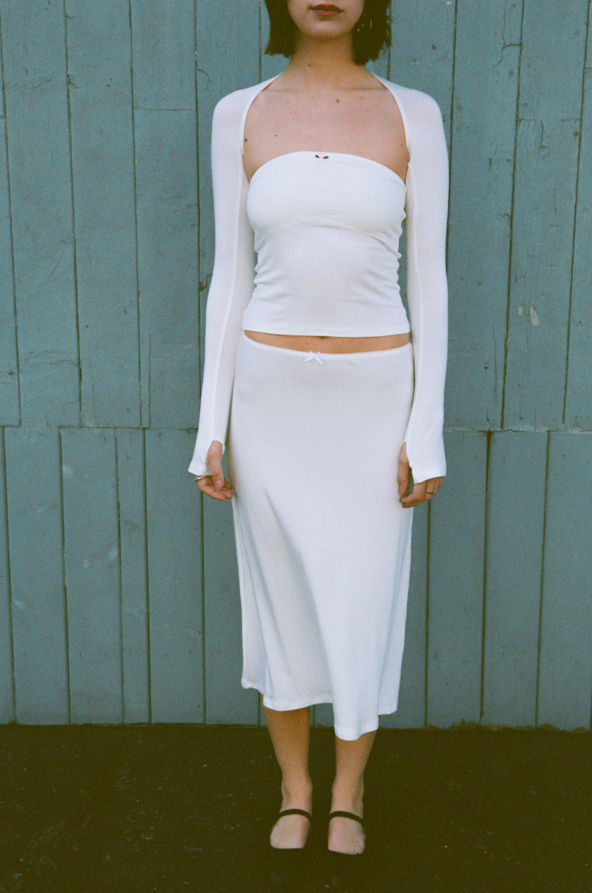 BIAS MIDI SLIP SKIRT IN CLOUD sold by Ratboi product image thumbnail 2