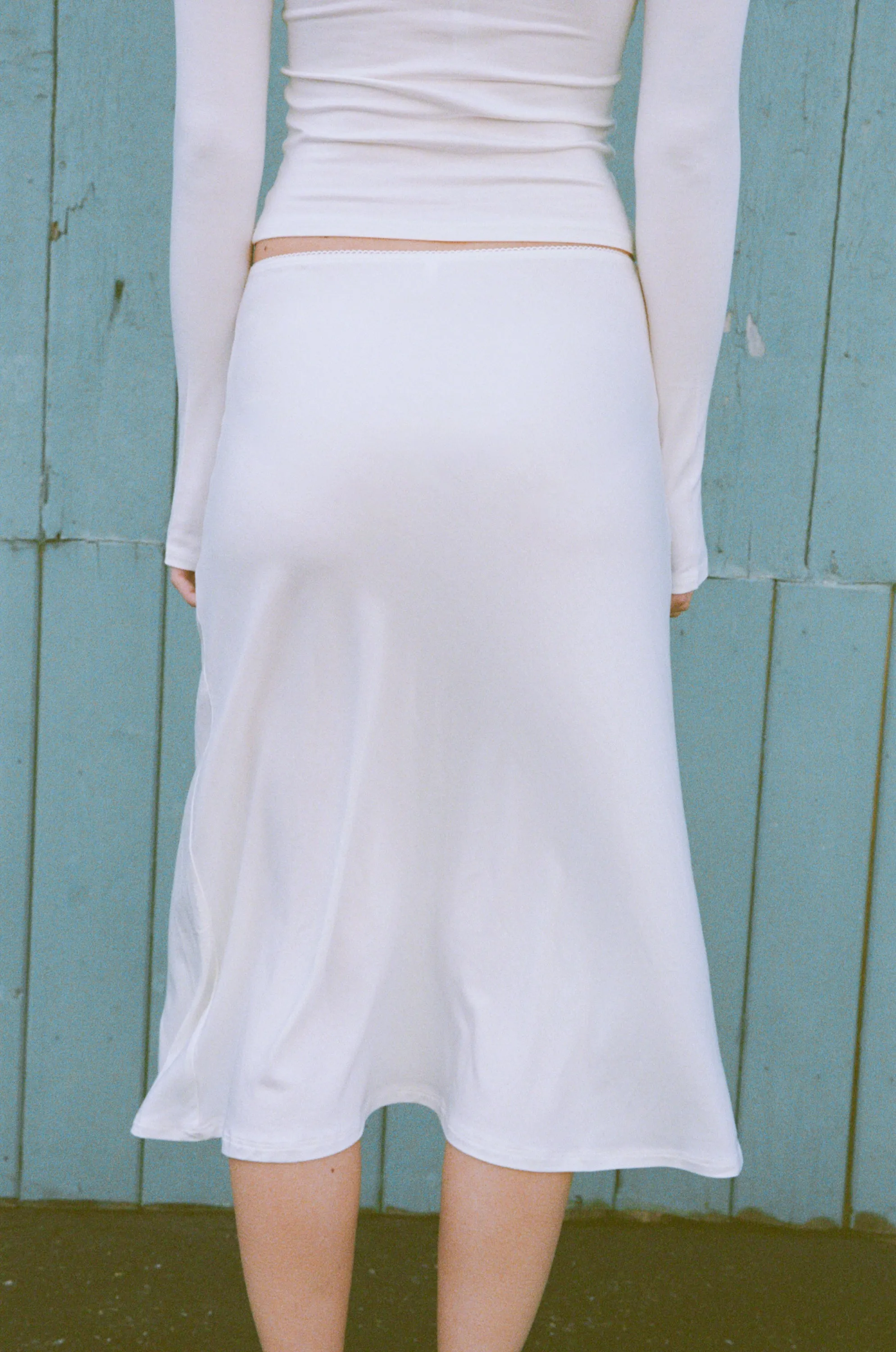 BIAS MIDI SLIP SKIRT IN CLOUD sold by Ratboi product image thumbnail 4