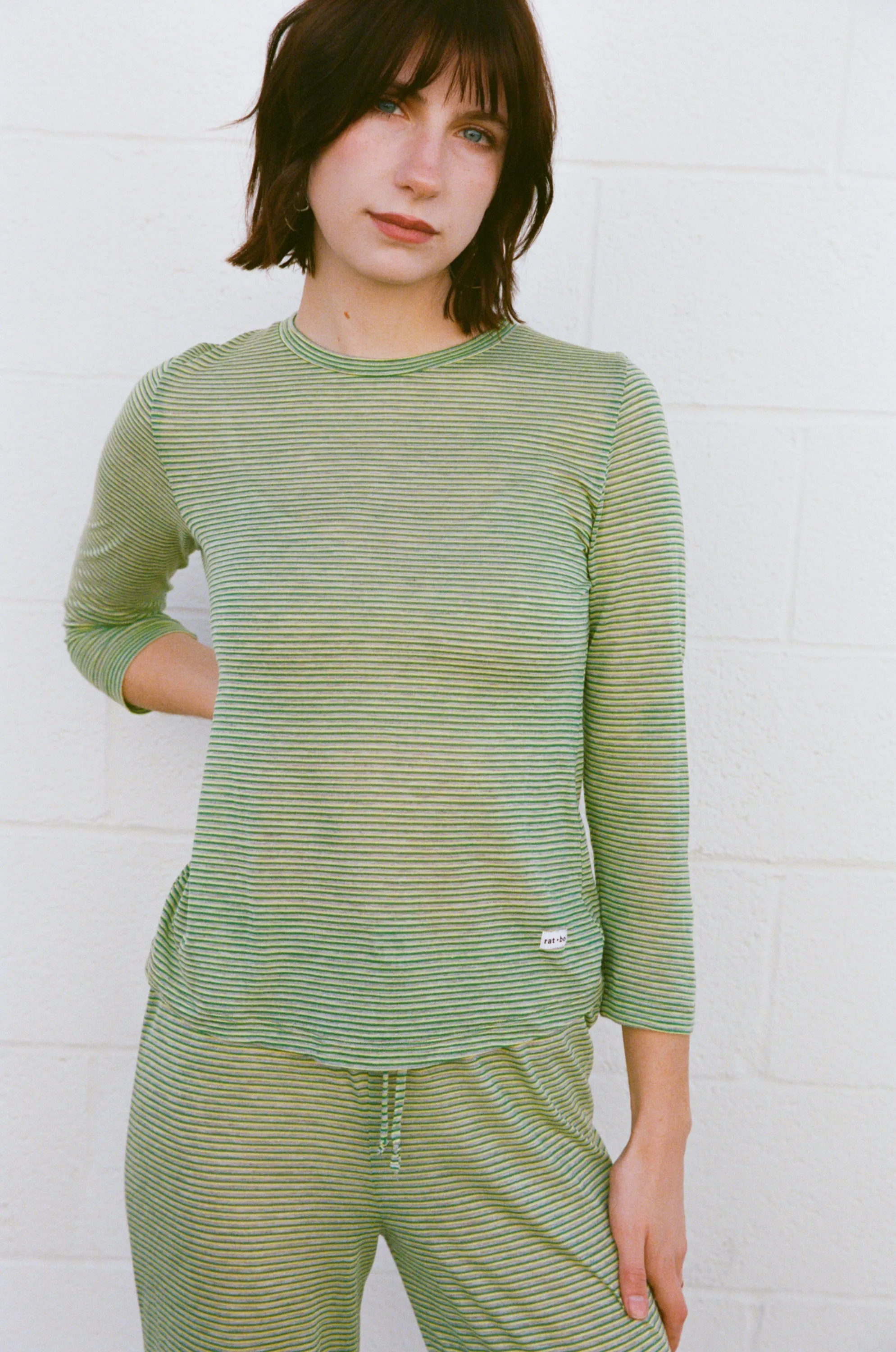 3/4 SLEEVE TOP IN KIWI sold by Ratboi product image thumbnail 2