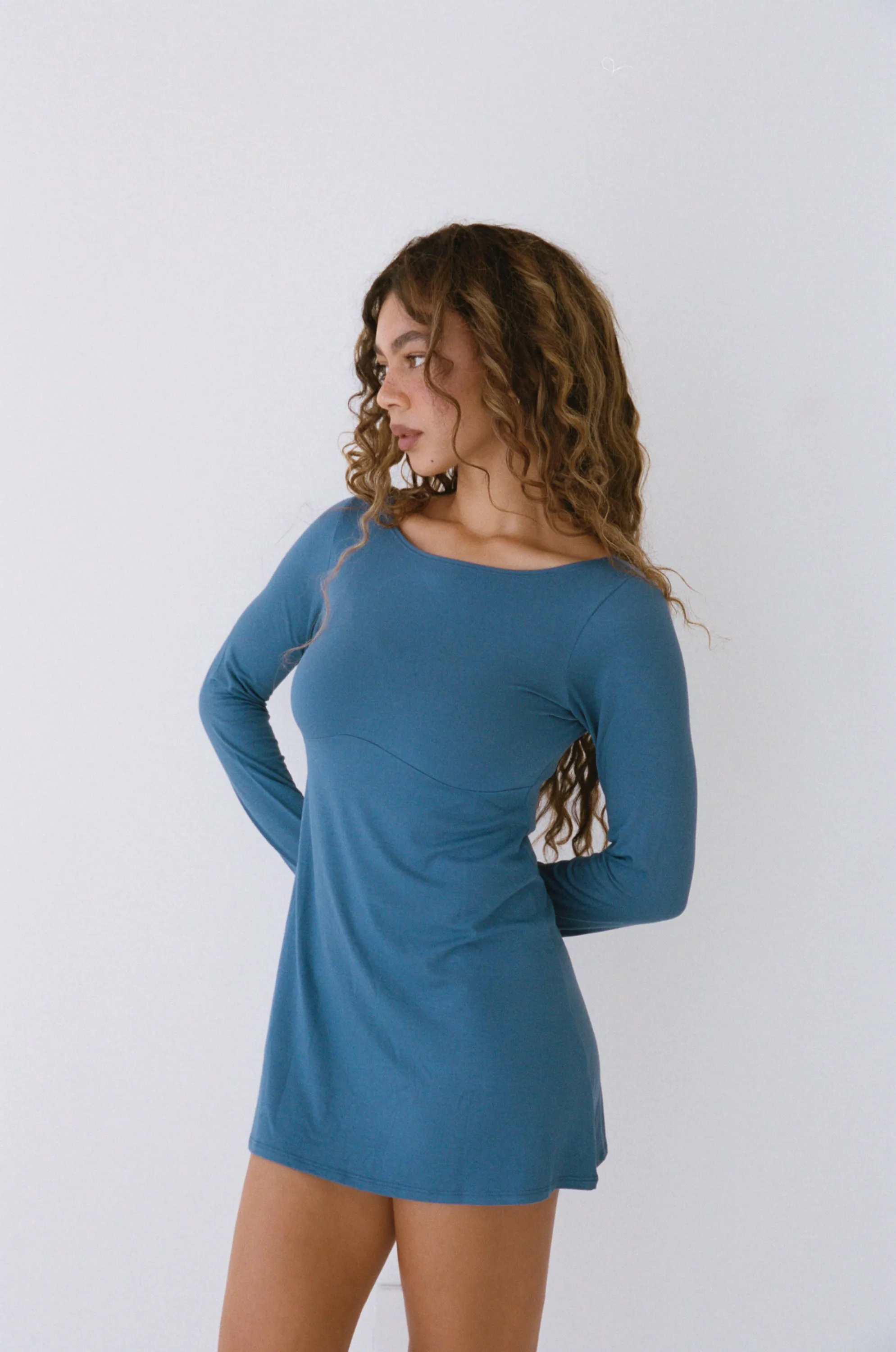 BOATNECK DRESS IN LAZULI sold by Ratboi product image thumbnail 2