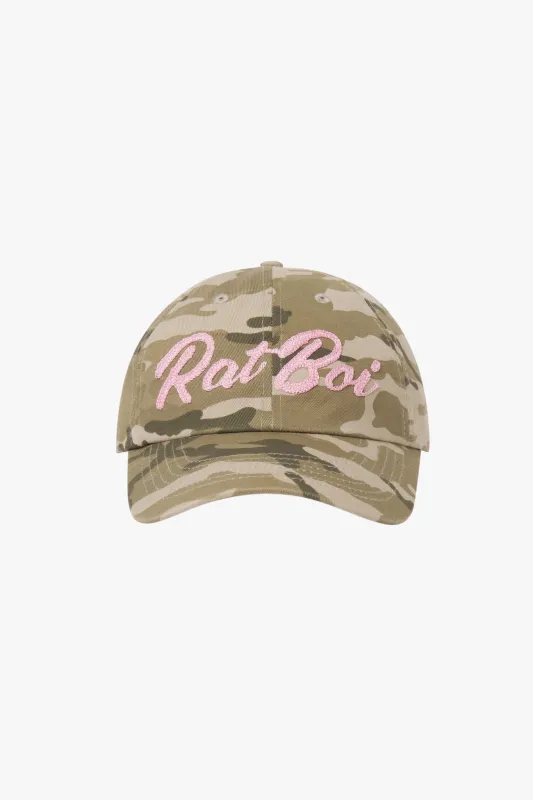 VARSITY DAD HAT IN CAMO made by Ratboi