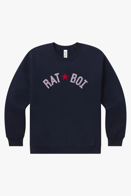 HOMETOWN HERO PULLOVER IN NAVY made by Ratboi