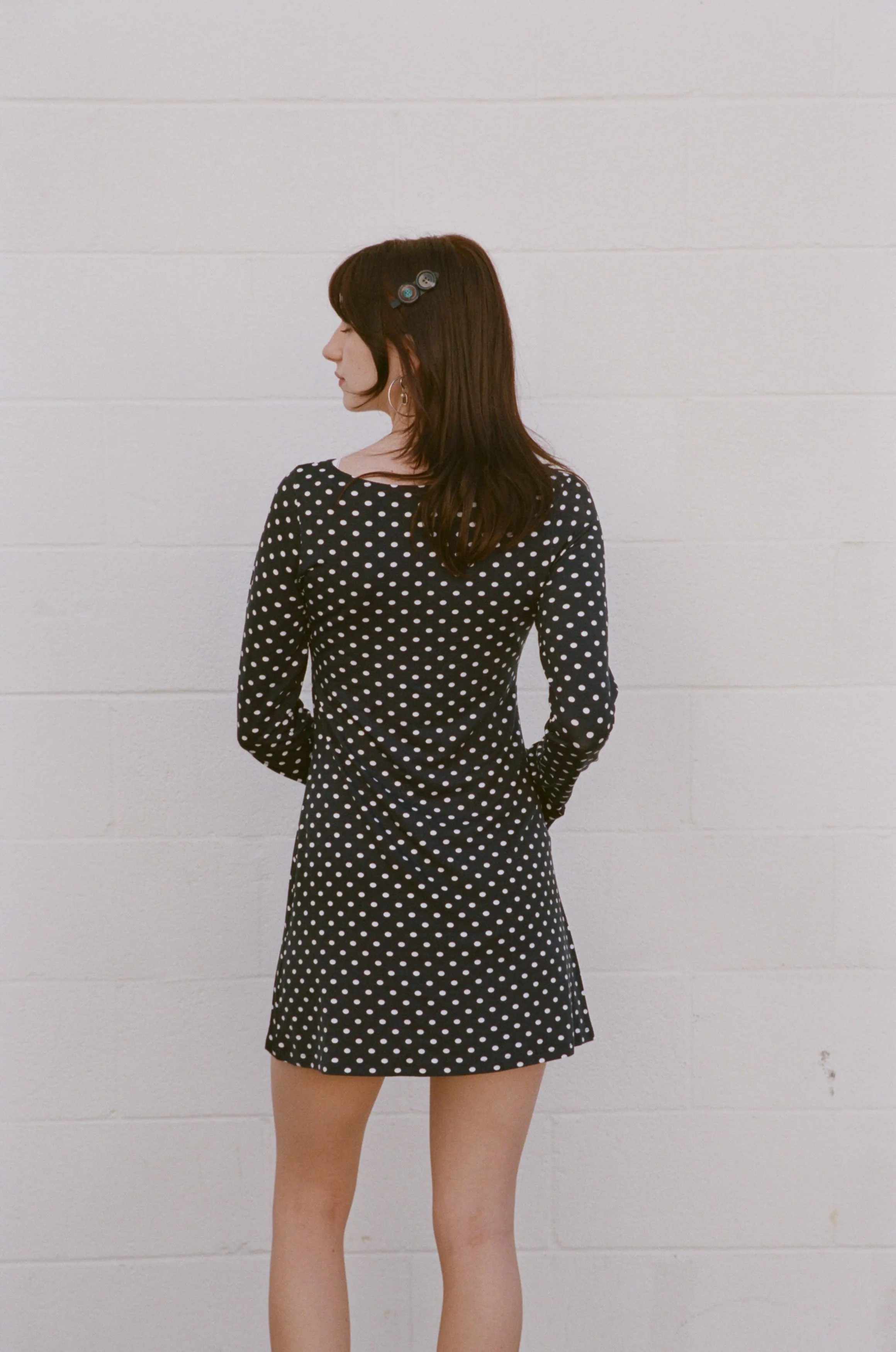BOATNECK DRESS IN DOMINO DOT sold by Ratboi product image thumbnail 3