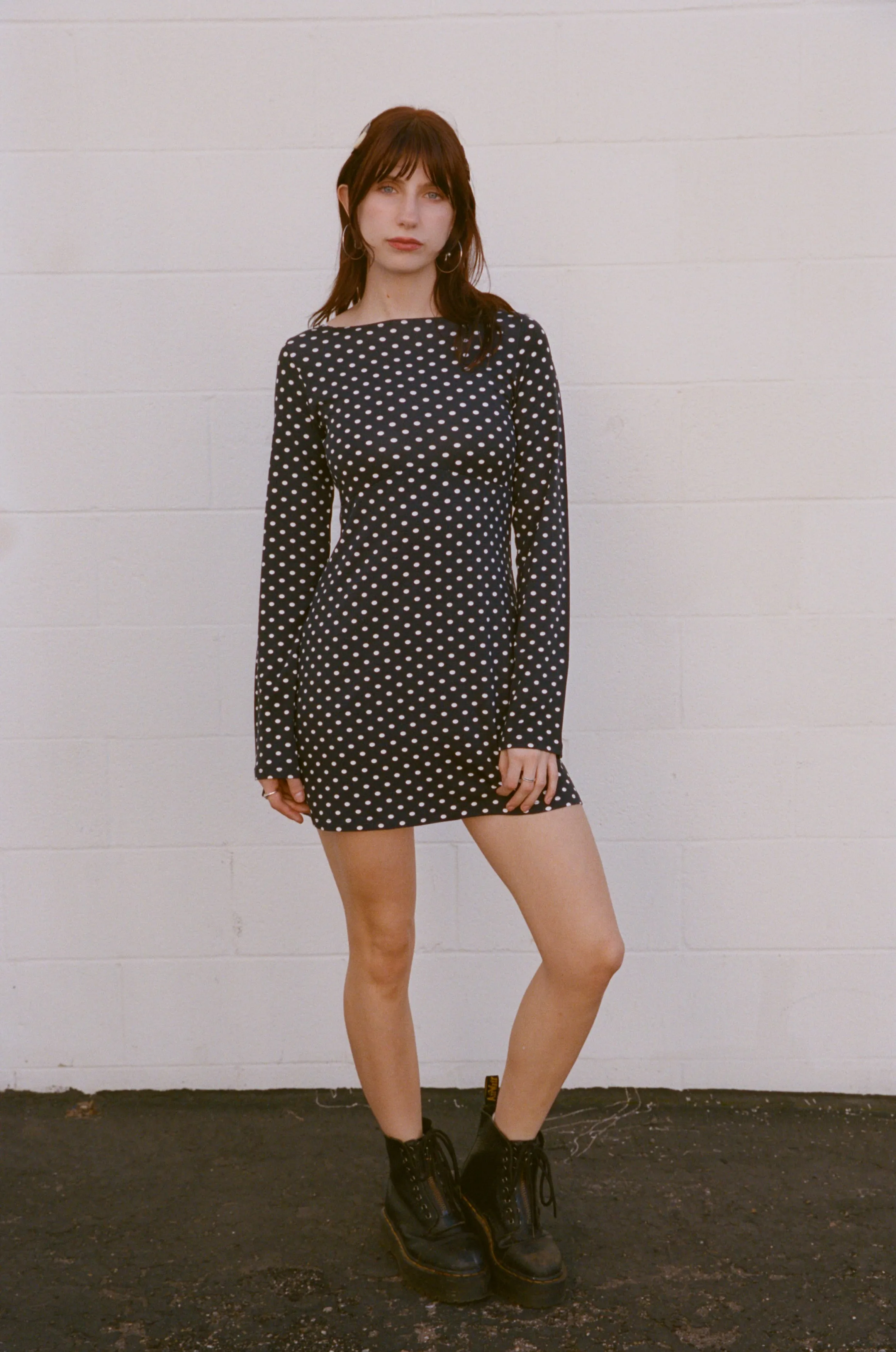 BOATNECK DRESS IN DOMINO DOT sold by Ratboi product image thumbnail 2