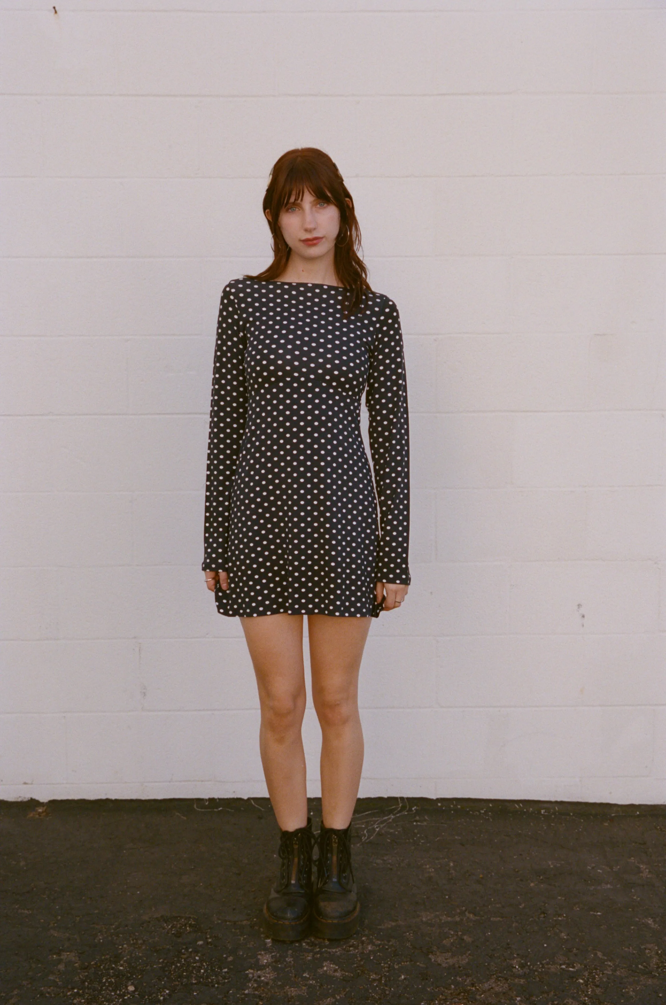 BOATNECK DRESS IN DOMINO DOT sold by Ratboi product image thumbnail 5