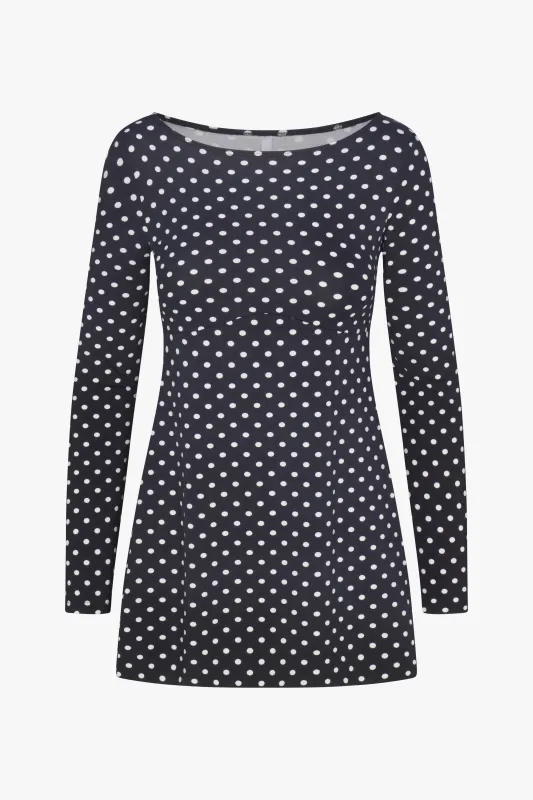 BOATNECK DRESS IN DOMINO DOT made by Ratboi