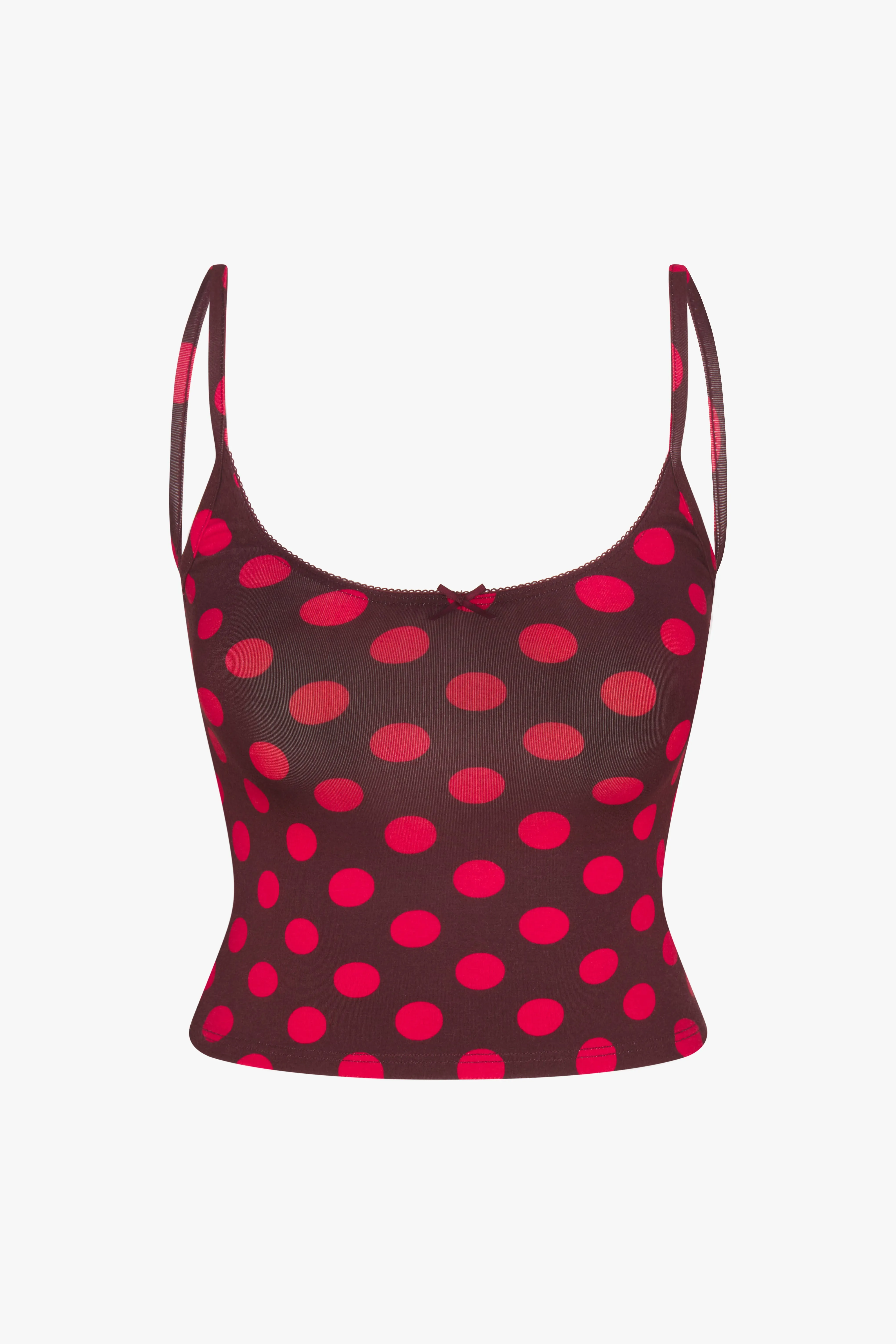 SCOOP BACK CAMI IN SCARLET DOT sold by Ratboi