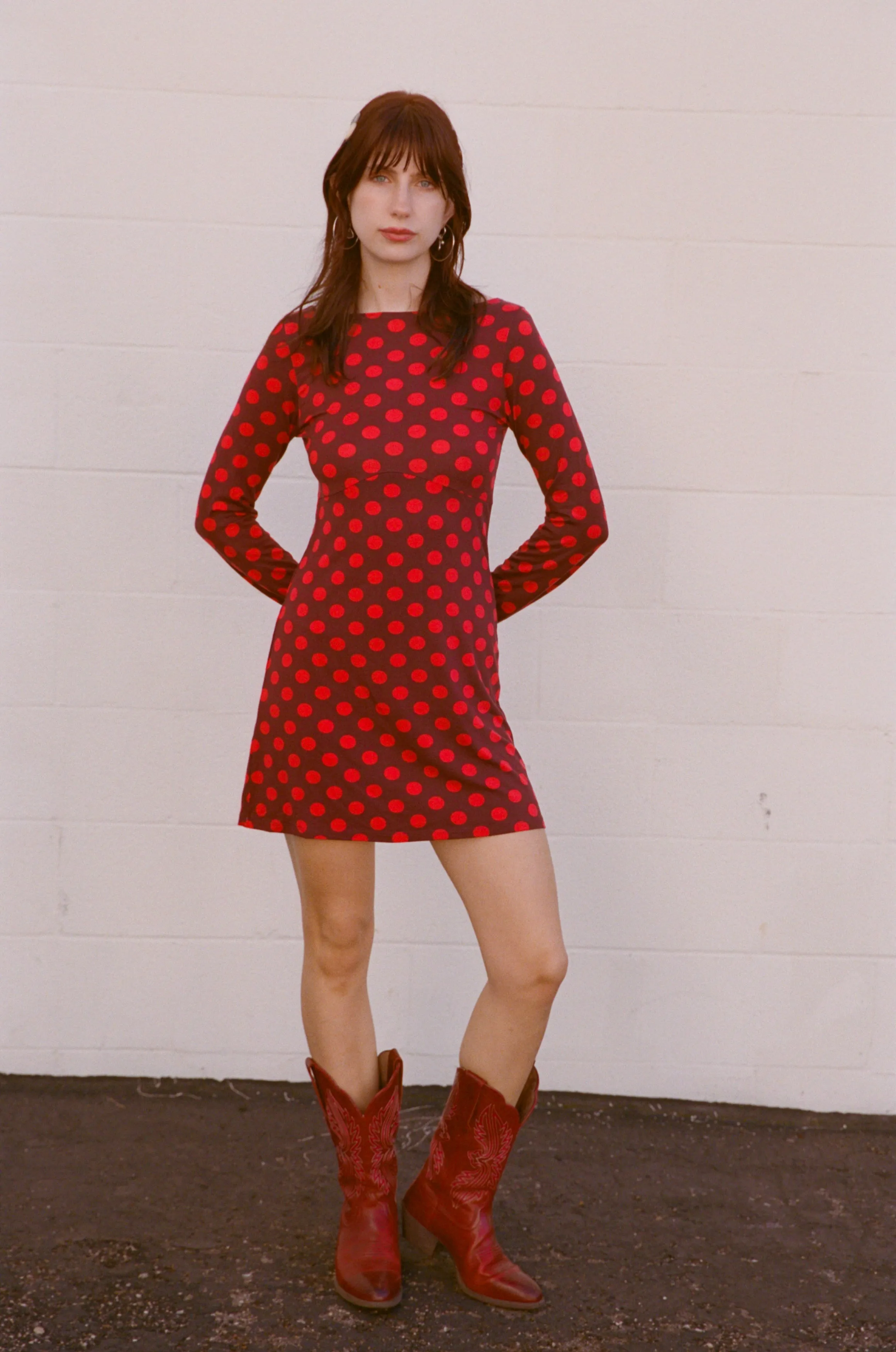 BOATNECK DRESS IN SCARLET DOT sold by Ratboi product image thumbnail 4
