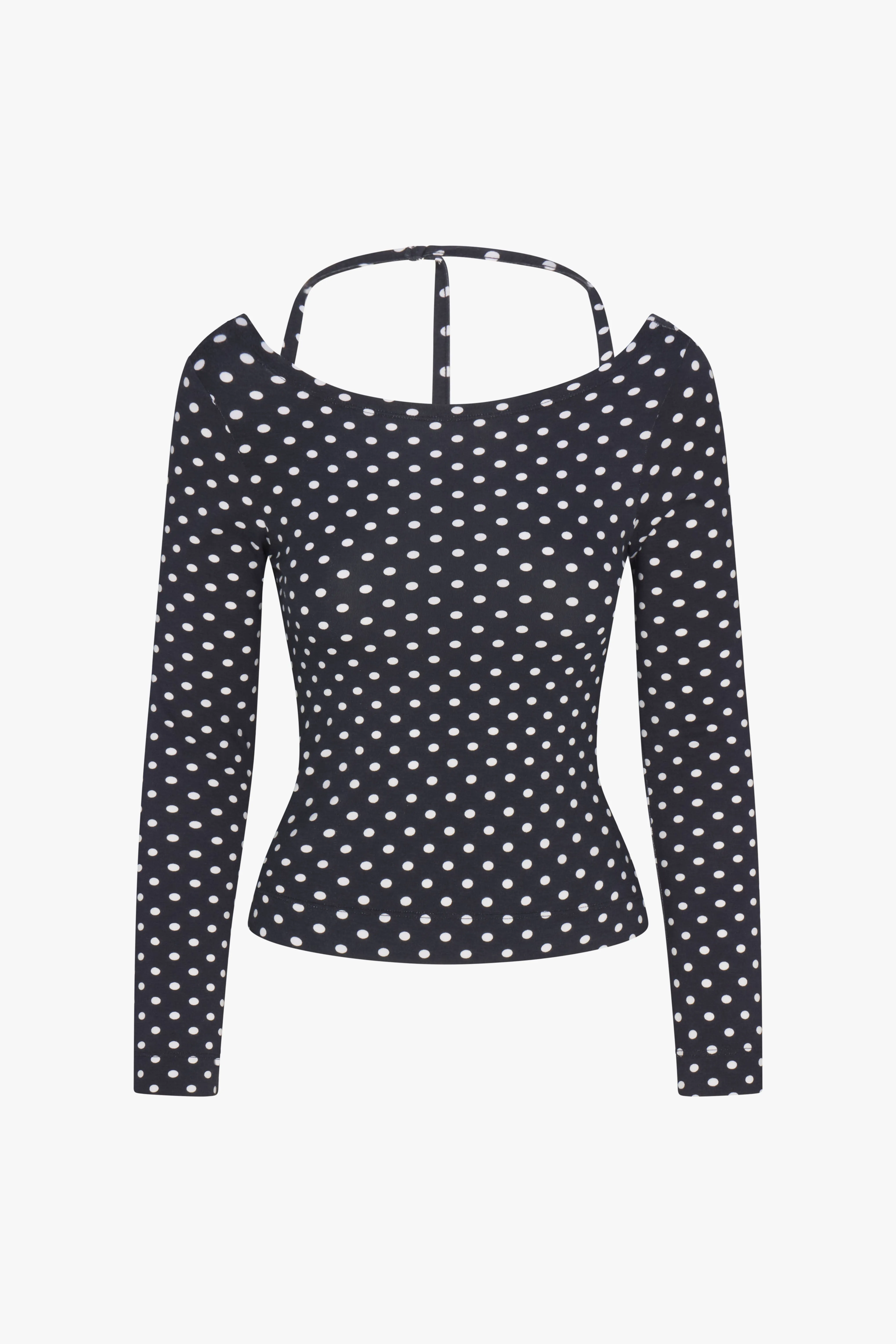 COWL BACK LONG SLEEVE IN DOMINO DOT sold by Ratboi