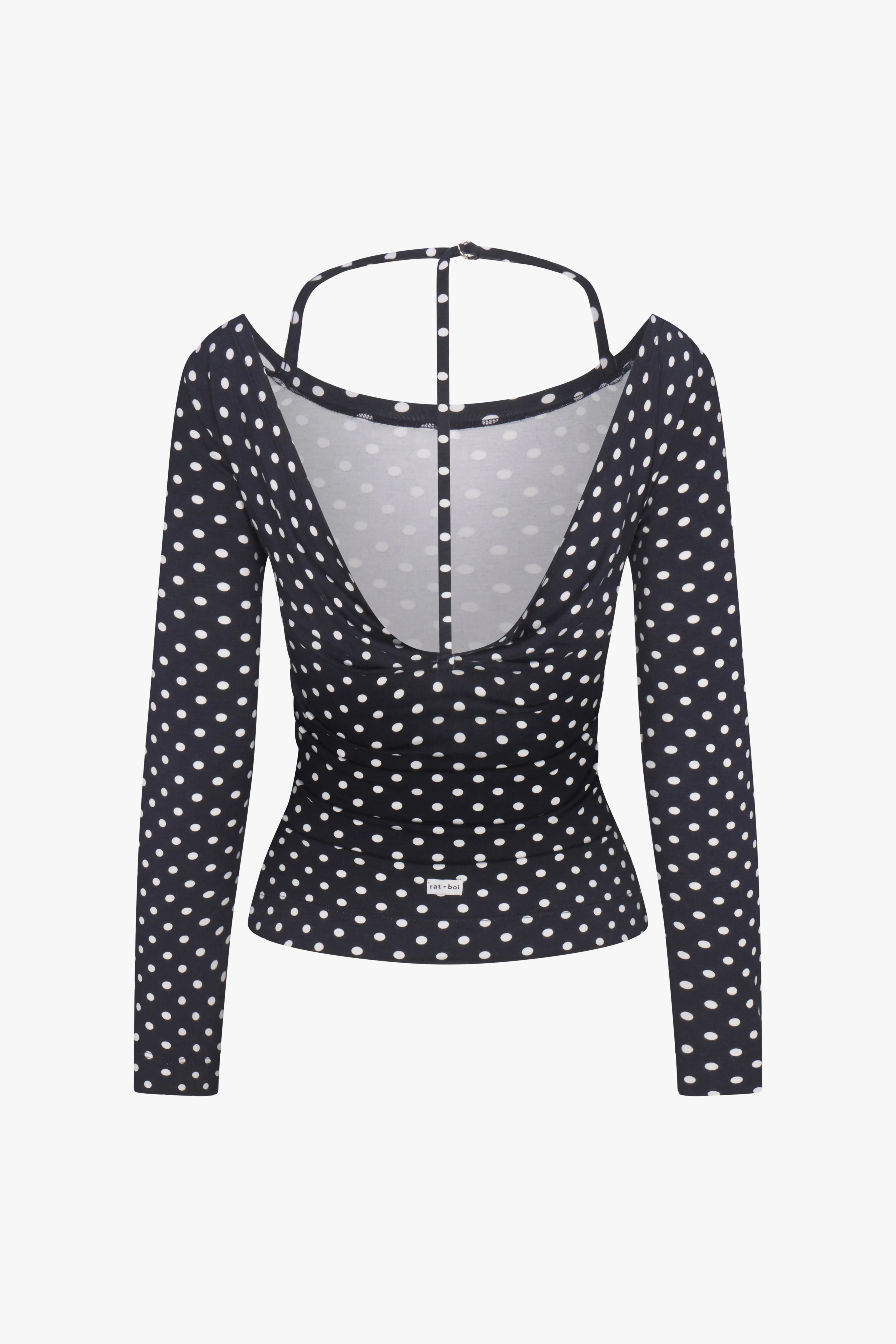 COWL BACK LONG SLEEVE IN DOMINO DOT sold by Ratboi product image thumbnail 3