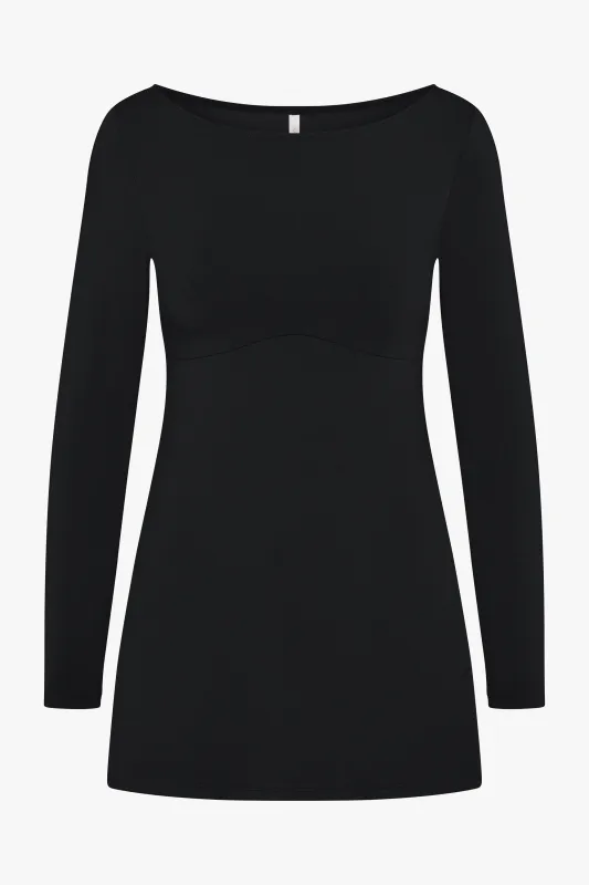 BOATNECK DRESS IN ONYX made by Ratboi