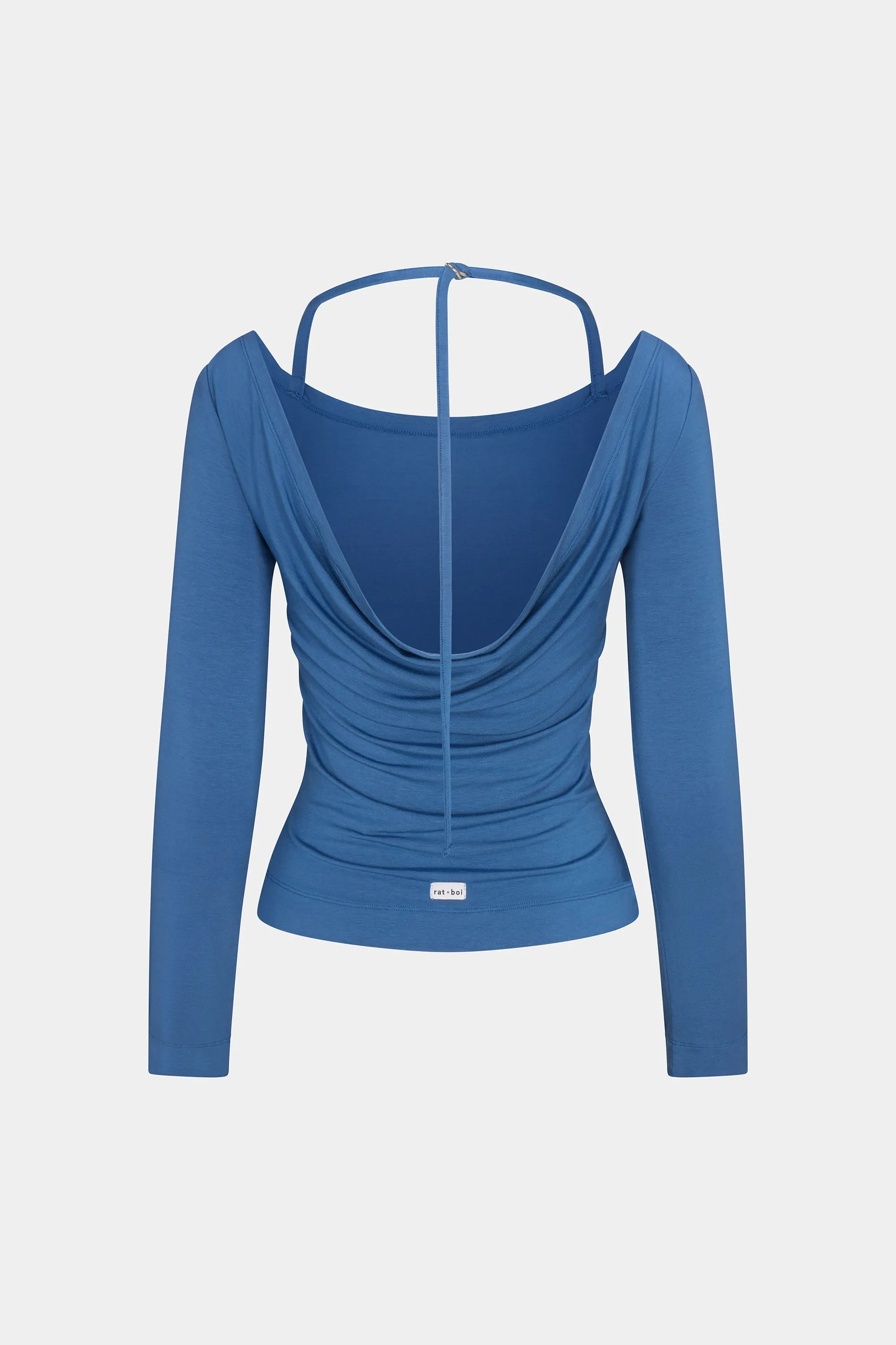 COWL BACK LONG SLEEVE IN LAZULI sold by Ratboi product image thumbnail 4
