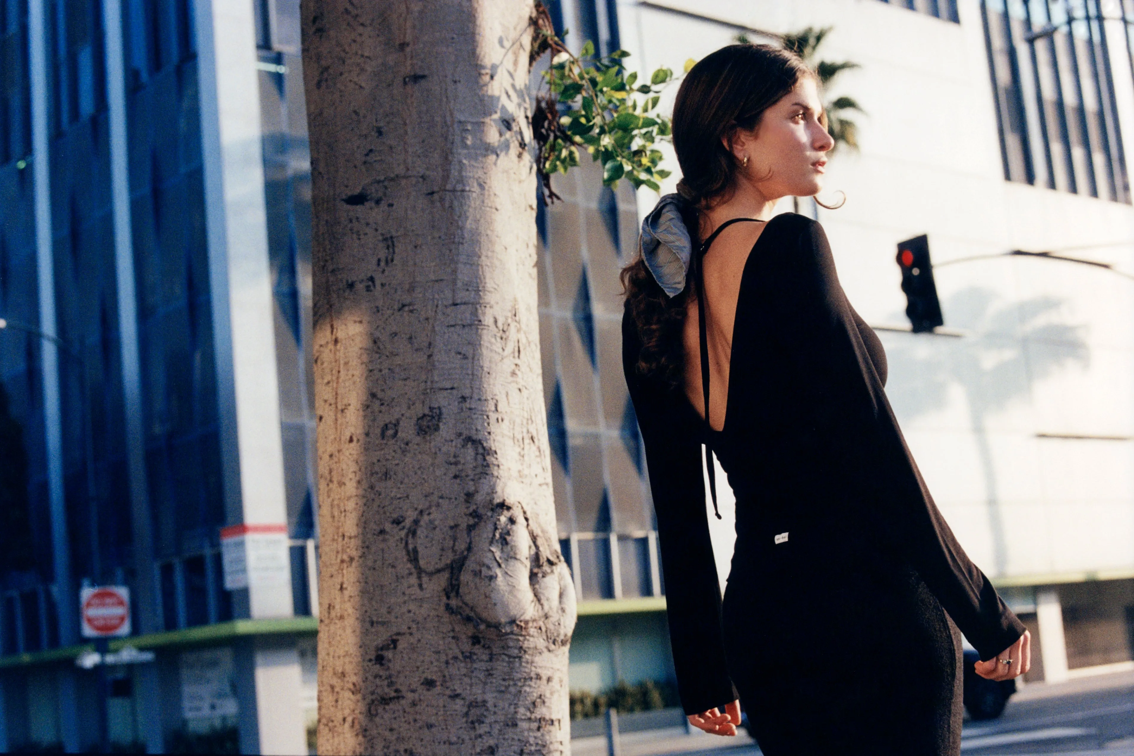 COWL BACK LONG SLEEVE IN ONYX sold by Ratboi product image thumbnail 3