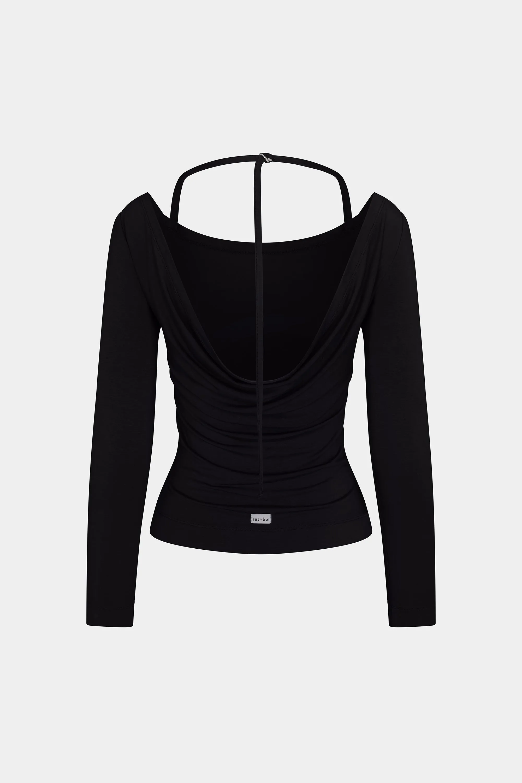 COWL BACK LONG SLEEVE IN ONYX sold by Ratboi product image thumbnail 4