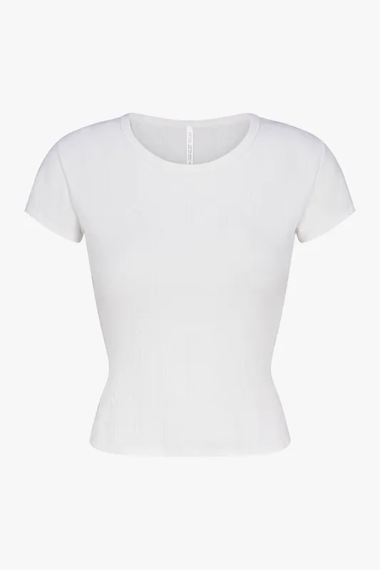 PERFECT T-SHIRT IN SWAN POINTELLE made by Ratboi