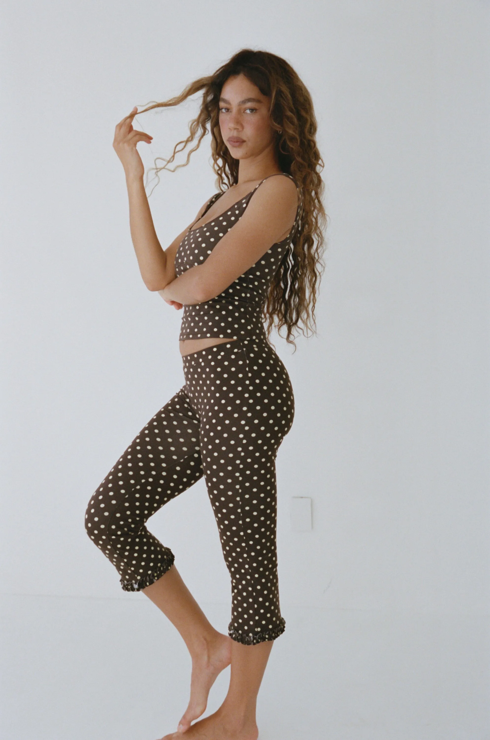 RUFFLE CAPRI IN ESPRESSO DOT sold by Ratboi product image thumbnail 2