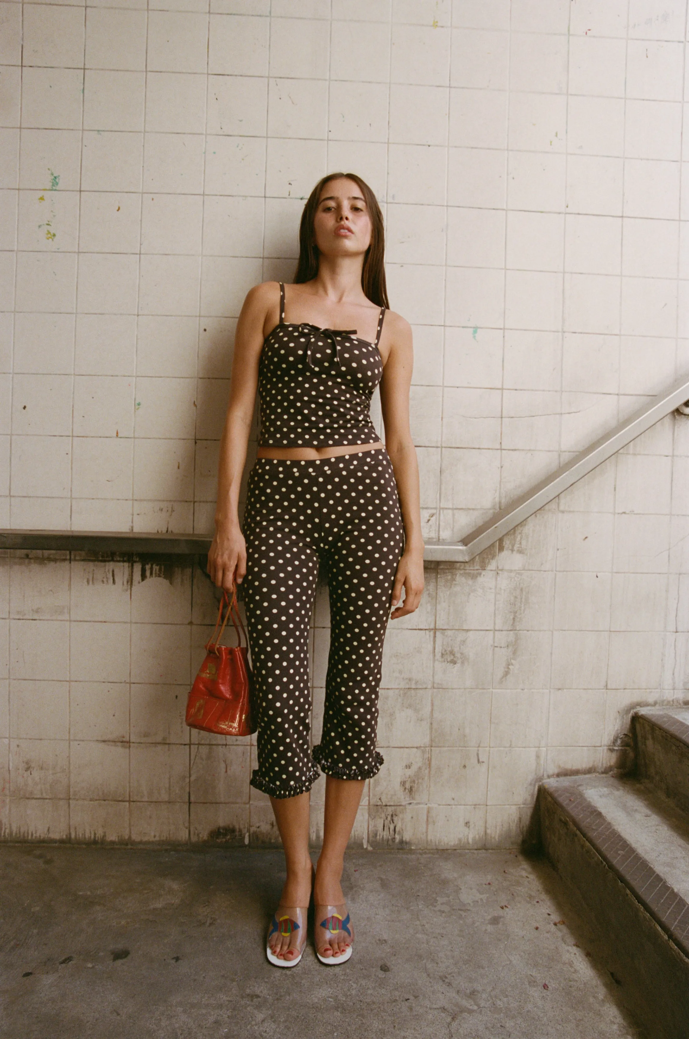 TIE CAMI IN ESPRESSO DOT sold by Ratboi product image thumbnail 5