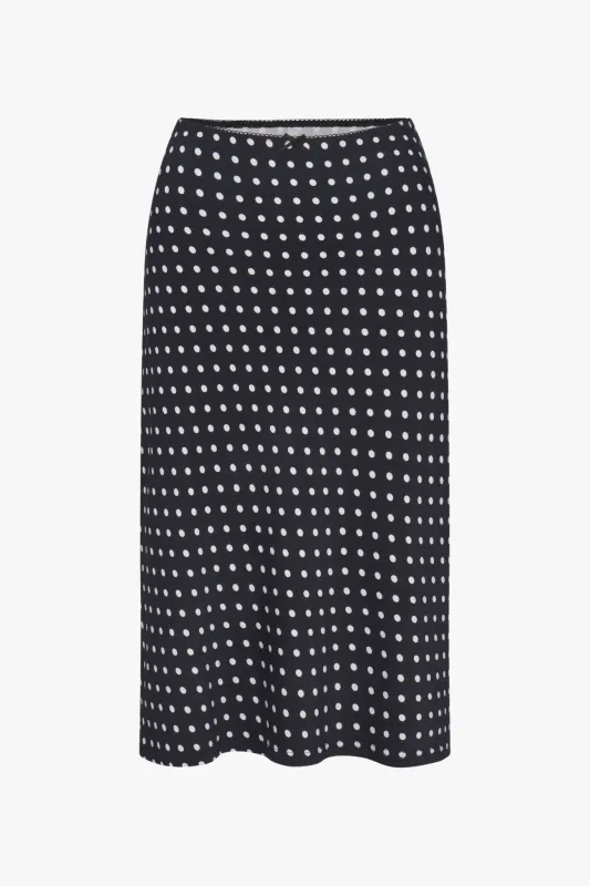 BIAS MIDI SLIP SKIRT IN DOMINO DOT made by Ratboi