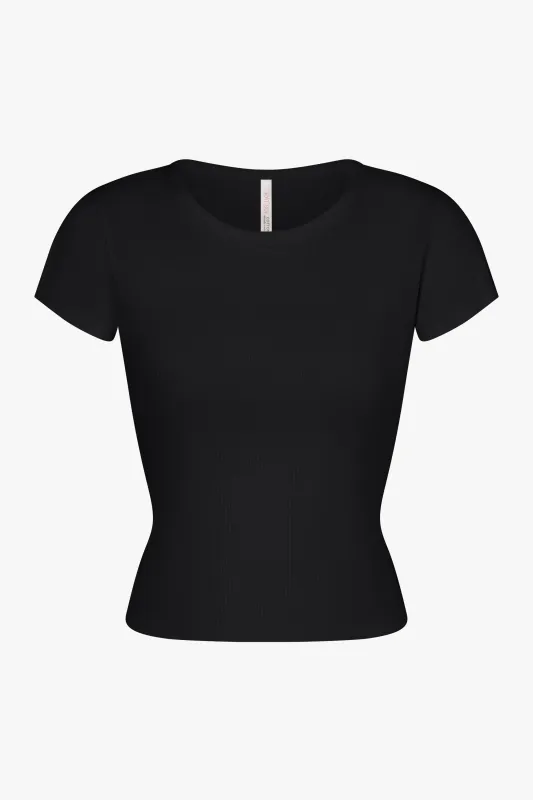PERFECT T-SHIRT IN ONYX POINTELLE made by Ratboi