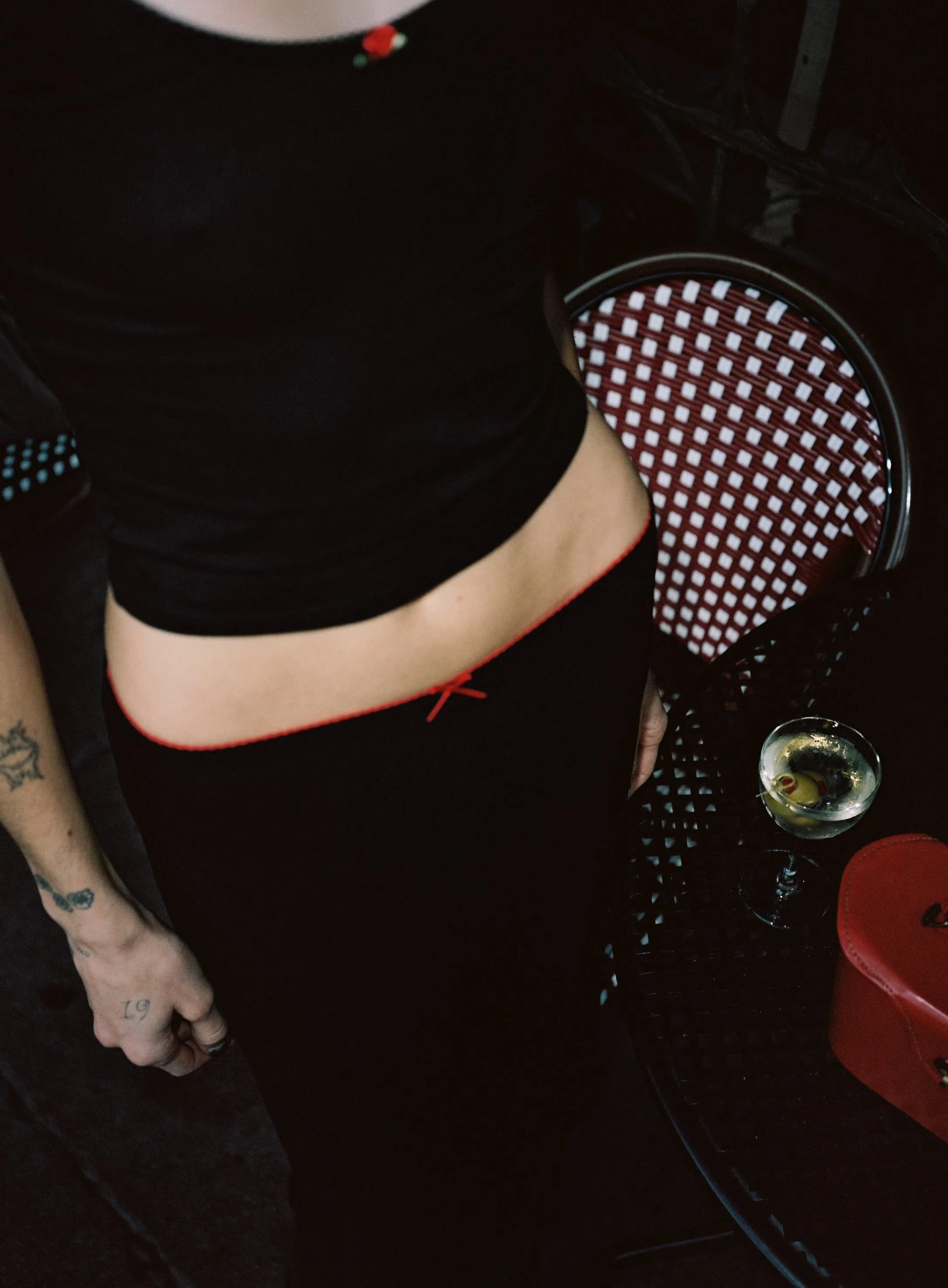 BIAS MIDI SLIP SKIRT IN ONYX/CHERRY sold by Ratboi product image thumbnail 5