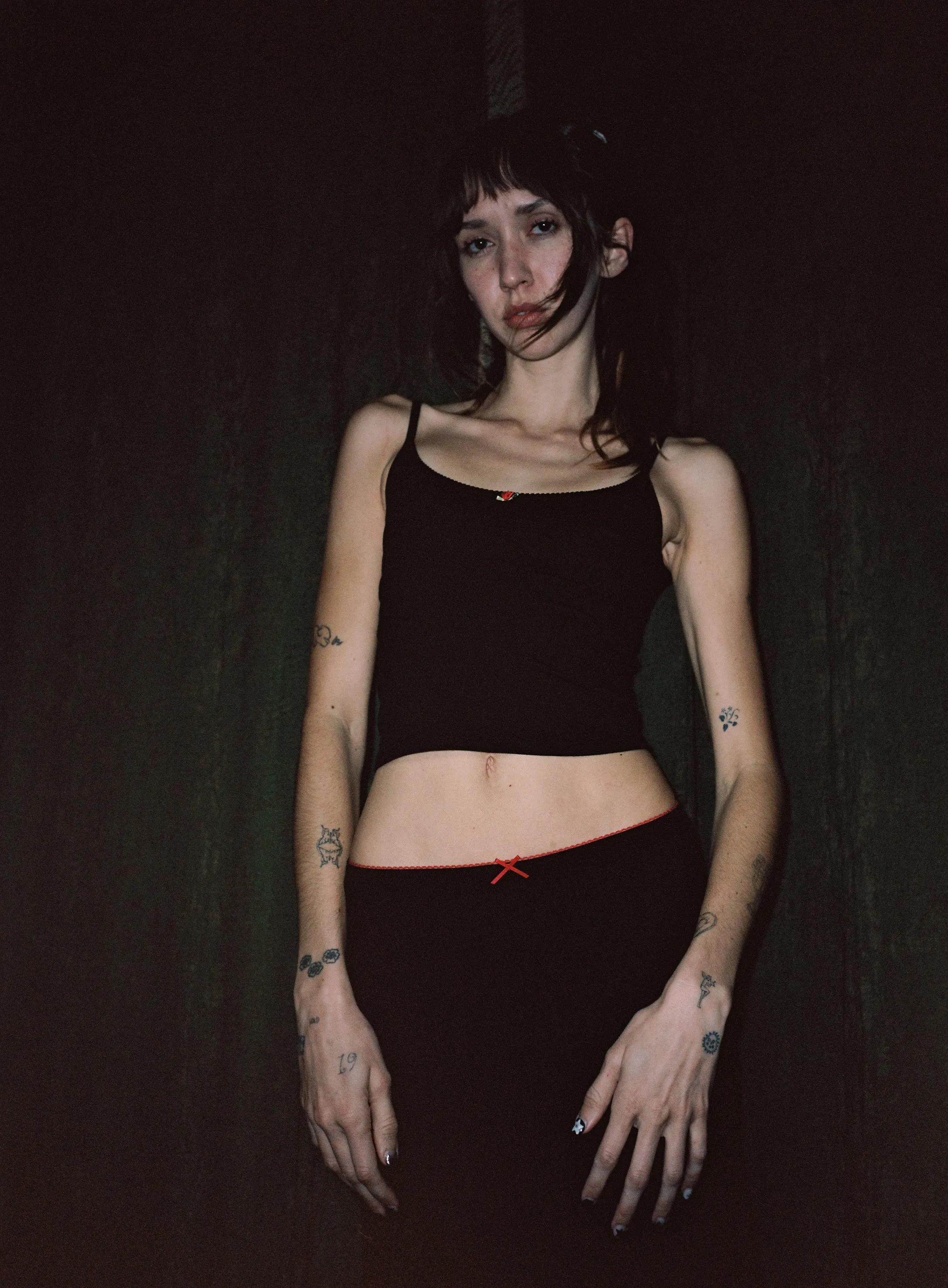 BIAS MIDI SLIP SKIRT IN ONYX/CHERRY sold by Ratboi product image thumbnail 4