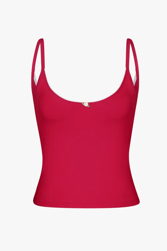 SCOOP BACK CAMI IN CHERRY made by Ratboi