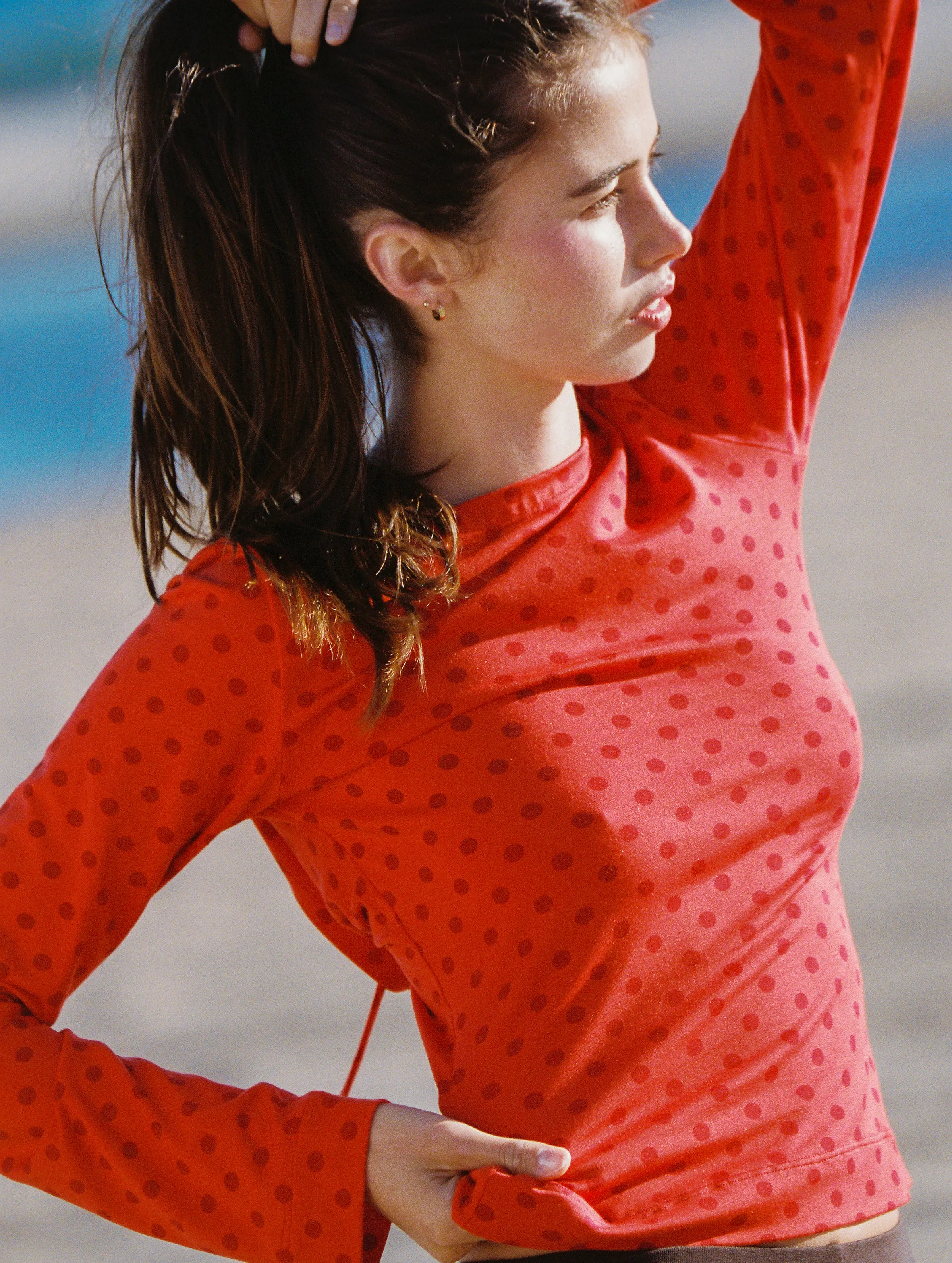 COWL BACK LONG SLEEVE IN CHILI PEPPER sold by Ratboi product image thumbnail 2