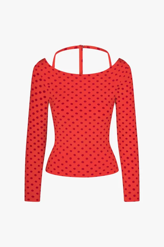 COWL BACK LONG SLEEVE IN CHILI PEPPER made by Ratboi