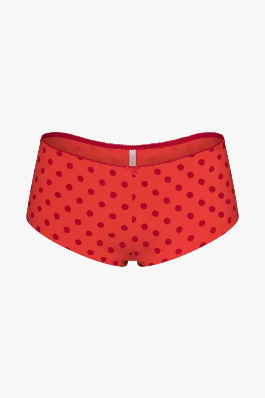 LOW RISE SHORTY BOI BRIEF IN CHILI PEPPER made by Ratboi