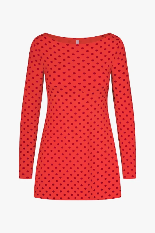 BOATNECK DRESS IN CHILI PEPPER made by Ratboi