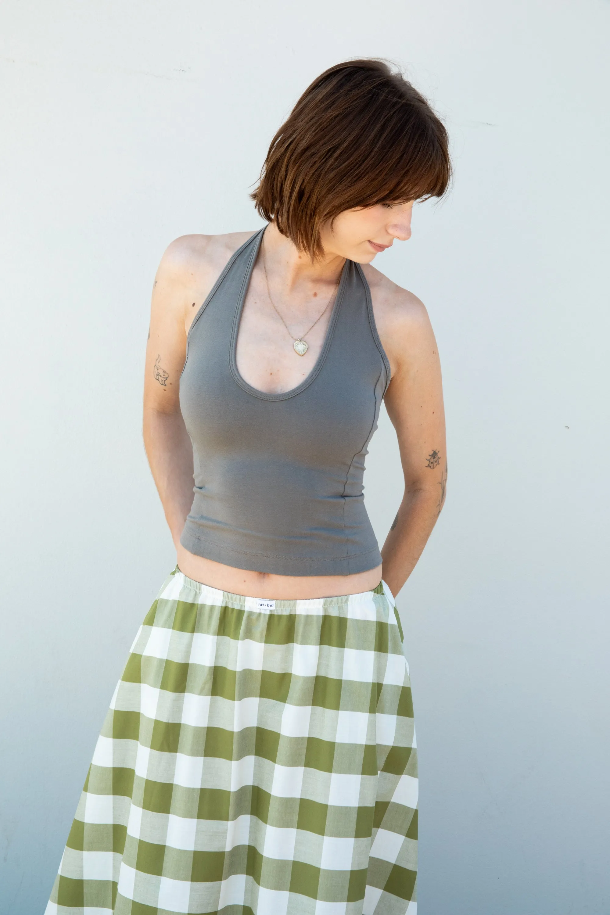 SPORTY HALTER TOP IN TAUPE sold by Ratboi product image thumbnail 2