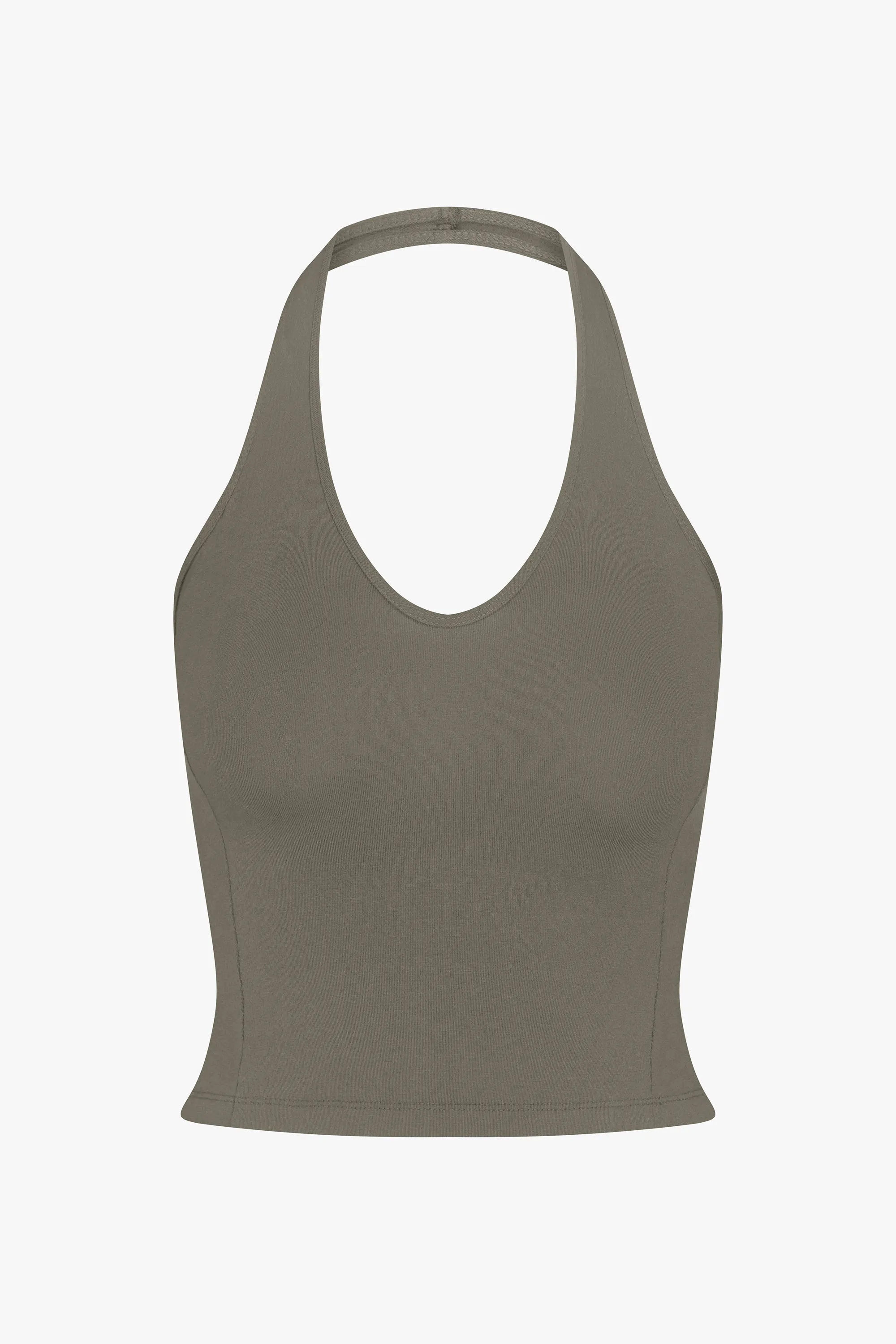 SPORTY HALTER TOP IN TAUPE sold by Ratboi