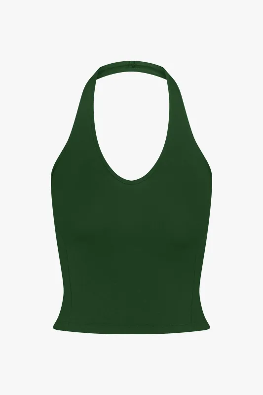 SPORTY HALTER TOP IN CLOVER made by Ratboi