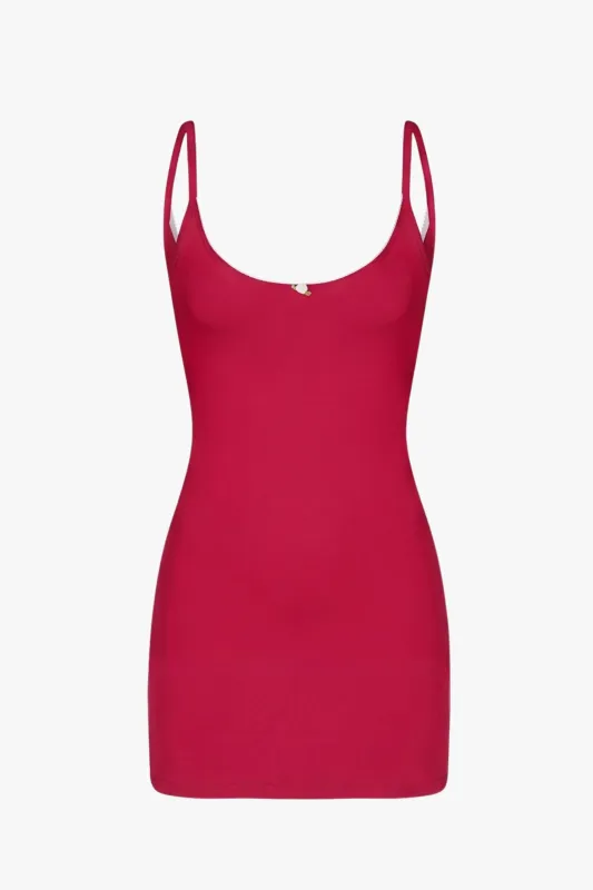 SCOOP BACK CAMI DRESS IN CHERRY made by Ratboi