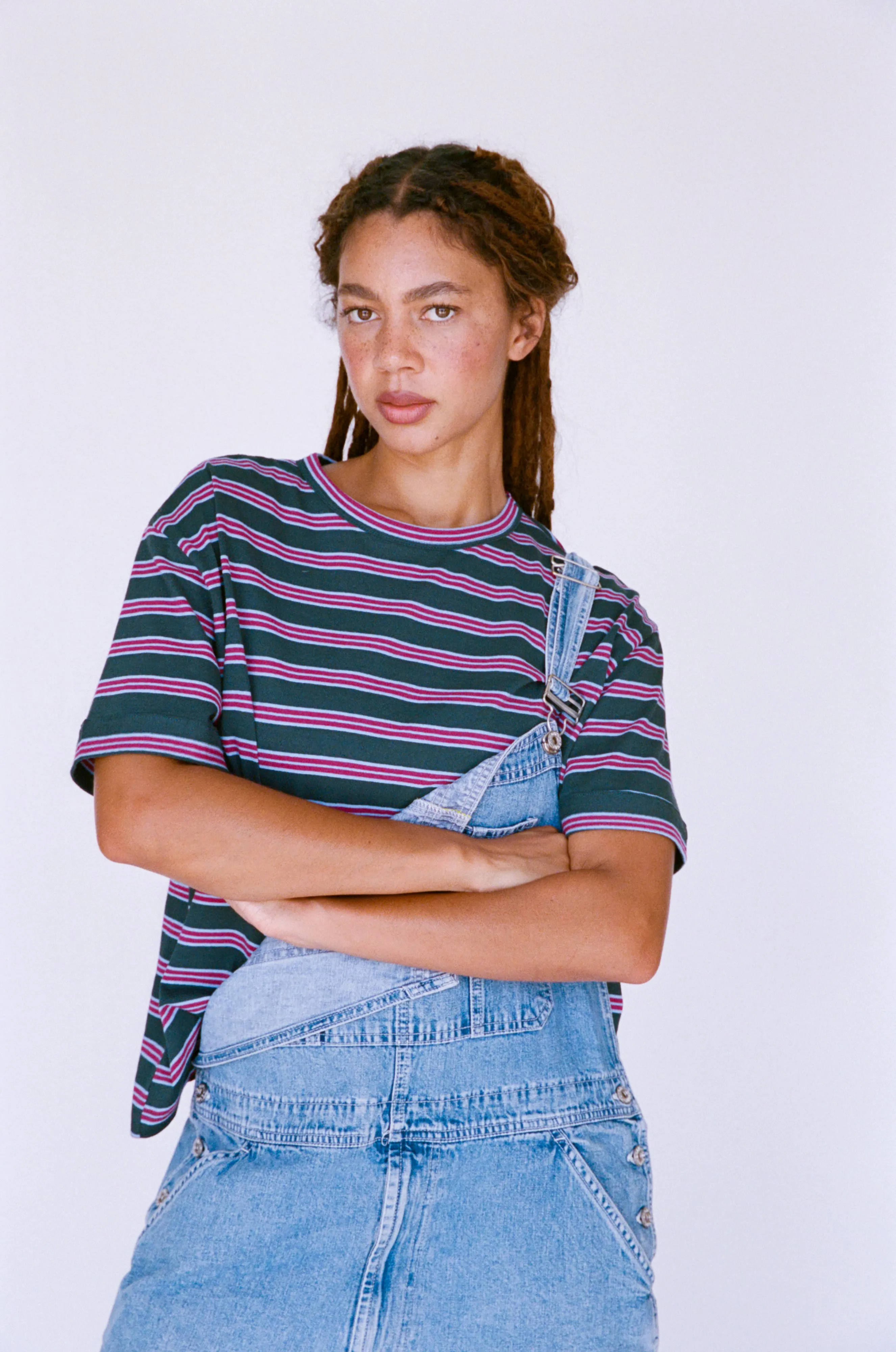 OVERSIZED BOIFRIEND T-SHIRT IN JEWEL STRIPE sold by Ratboi product image thumbnail 2