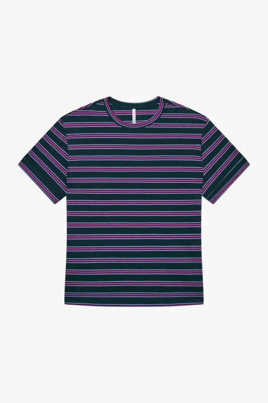 OVERSIZED BOIFRIEND T-SHIRT IN JEWEL STRIPE made by Ratboi