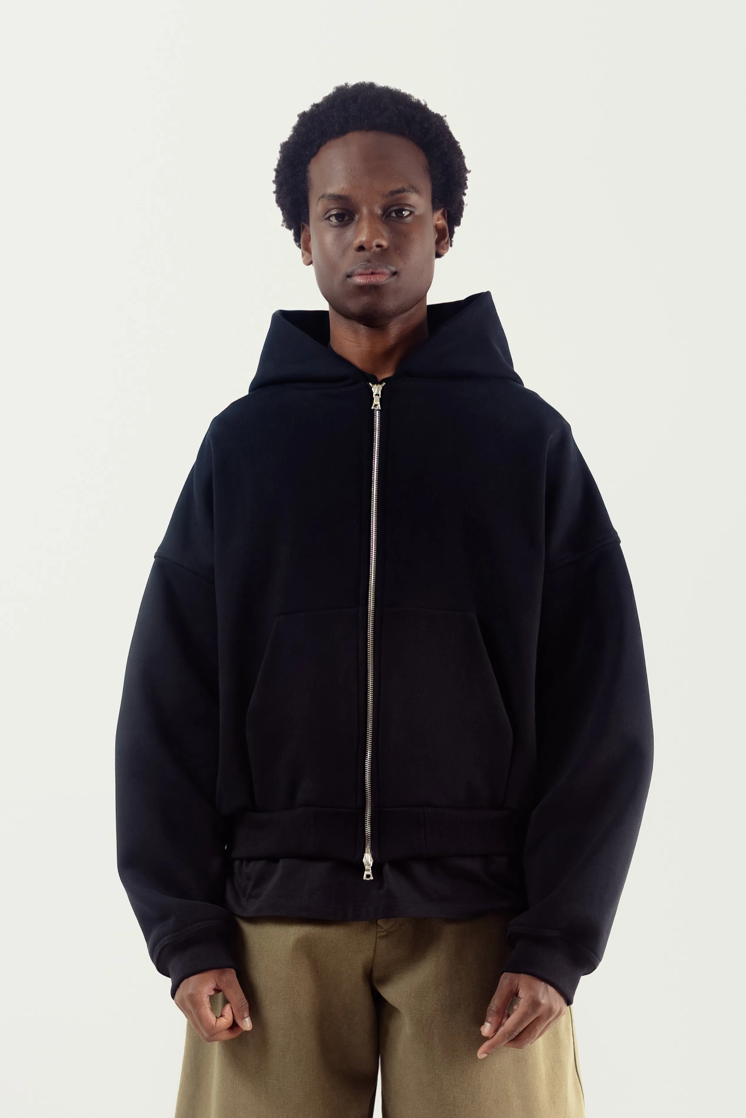 ZIP-UP HOODED SWEATSHIRT - SOFT BLACK sold by Solace Theory product image thumbnail 5