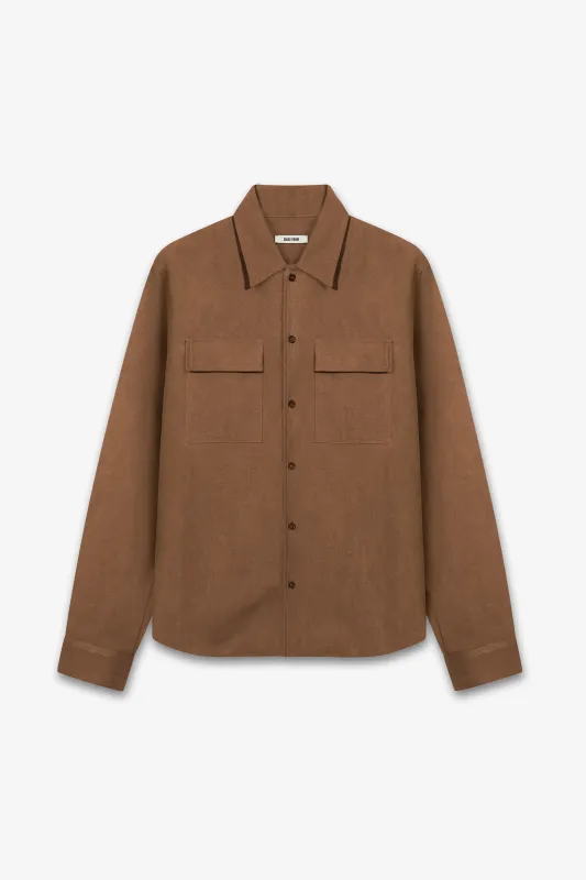 THE JUMBO CANVAS SHIRT - UMBER made by Solace Theory