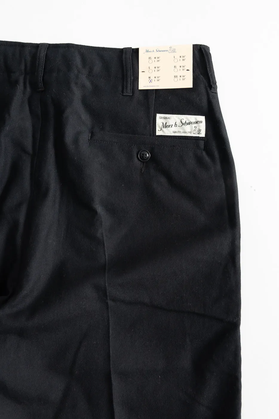 CHINO01WOCO.99 - 1920s Refined Wool-Cotton Worker Chino - Deep Black sold by Dant product image thumbnail 2